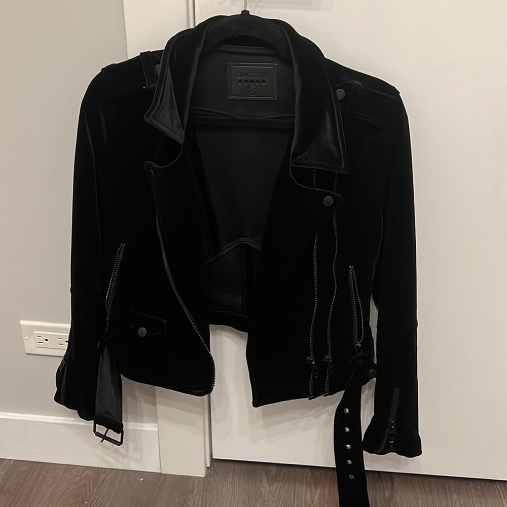 Velvet Black Blank NYC Moto Jacket Size Small